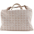 Chanel New Travel Line Nylon Canvas Beige Boston Bag