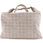 Chanel New Travel Line Nylon Canvas Beige Boston Bag