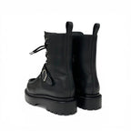 Hermes Land Boots Short Shoes Leather Black Lace Up — view 4