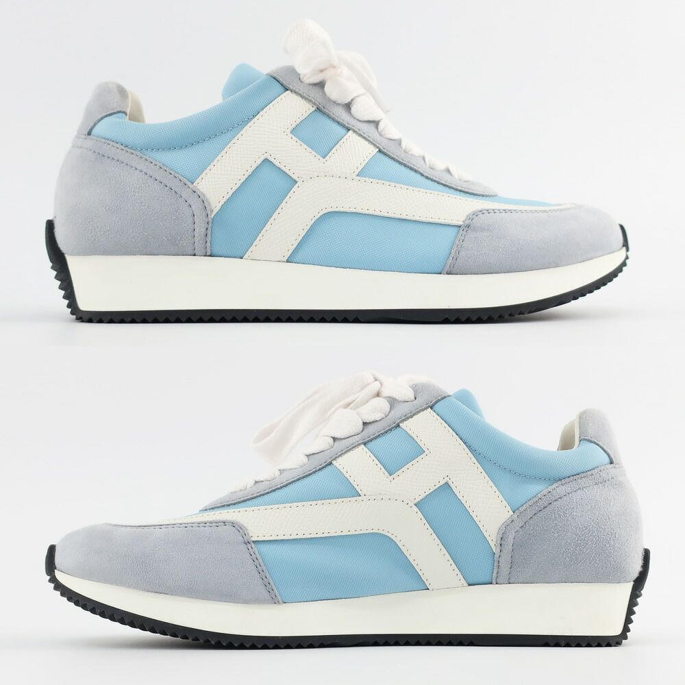 Hermes Ten Sneakers 36.5 Estimated Light Blue White Gray Shoes — view 3