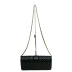 Chanel Che Clutch Shoulder Bag Lambskin Black Gold Leather — view 2