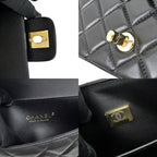 Chanel Che Clutch Shoulder Bag Lambskin Black Gold Leather — view 6