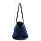 Chanel Small Shopping CC Tote Tweed Blue Black Gold Leather — view 5