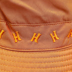Hermes Logo Embroidery Down Jacket Prim Bucket Hat Orange 57 — view 7