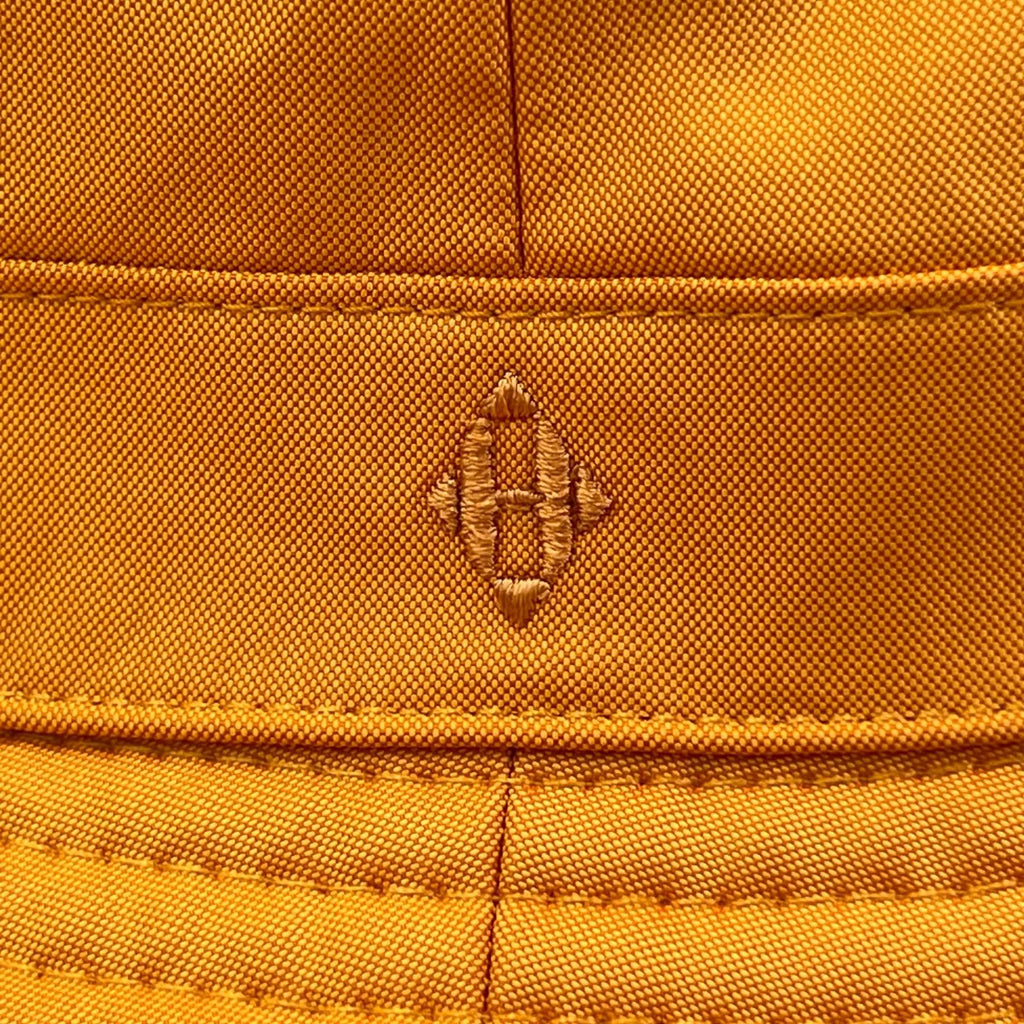 Hermes Logo Embroidery Leather Trim Bucket Hat Orange 56 — view 7