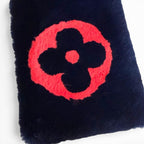 Louis Vuitton Beaver Silk Echarpe Shirred Darling Scarf Navy Red — view 7