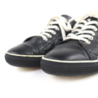Chanel Caviar Leather CC Logo Quilted Low Cut Sneakers Black White — view 4