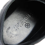 Chanel Caviar Leather CC Logo Quilted Low Cut Sneakers Black White — view 9