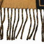 Hermes 04 Cles Dou Cashmere Fringe Scarf Shawl Black Halzan Recommended — view 5
