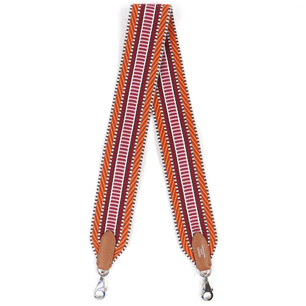 Hermes Bandouliere Sangle Caval Shoulder Strap Toile Ash Voswift Orange Minium