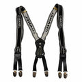 Chanel Vintage Leather Suspenders with Logo CC Black