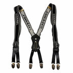 Chanel Vintage Leather Suspenders with Logo CC Black