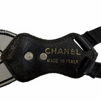 Chanel Vintage Leather Suspenders with Logo CC Black — view 8