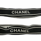 Chanel Vintage Leather Suspenders with Logo CC Black — view 5