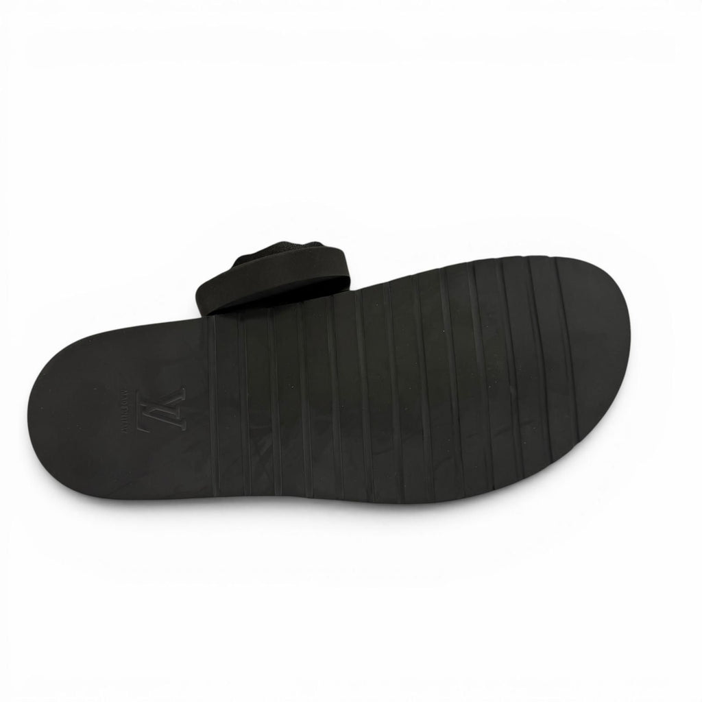 Louis Vuitton Miami Line Mules Leather Monogram Giant Slide Sandals Black 10 — view 4