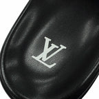 Louis Vuitton Miami Line Mules Leather Monogram Giant Slide Sandals Black 10 — view 7
