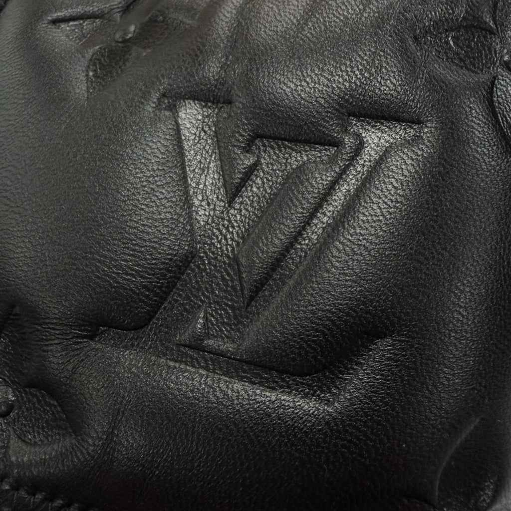 Louis Vuitton Miami Line Mules Leather Monogram Giant Slide Sandals Black 10 — view 6