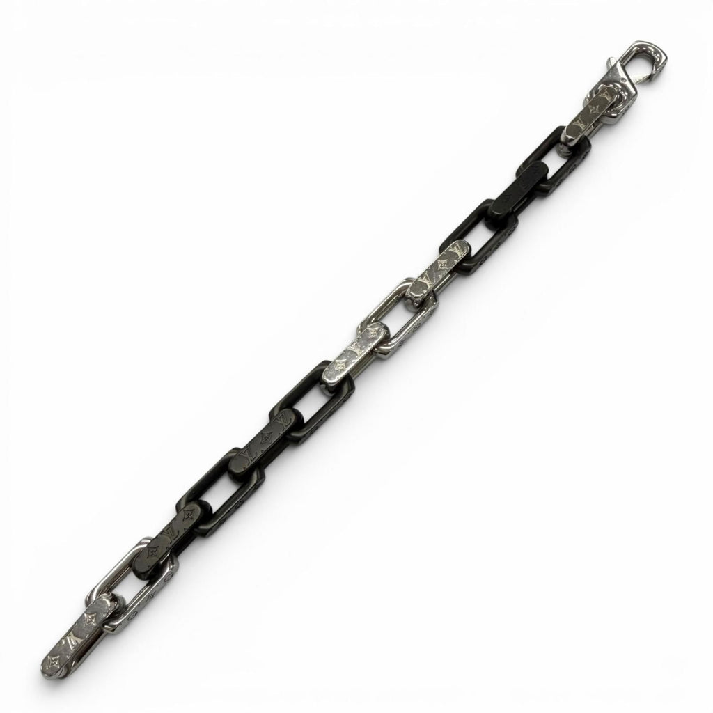 Louis Vuitton Monogram Chain Bracelet Silver Black — view 3