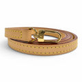 Louis Vuitton Logo Leather Shoulder Strap Light Brown Gold