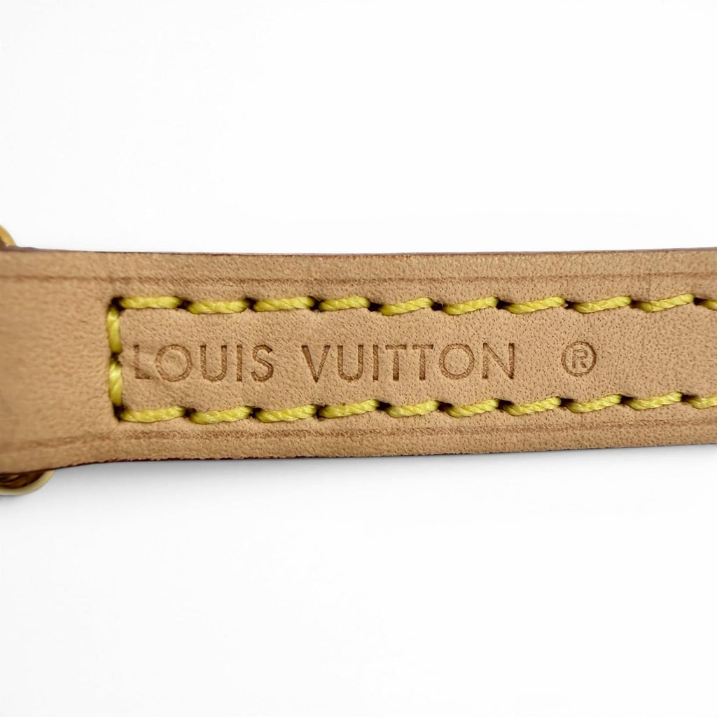 Louis Vuitton Logo Leather Shoulder Strap Light Brown Gold — view 5