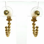 Chanel Crystal CC Logo Star Hoop Earrings Gold — view 3