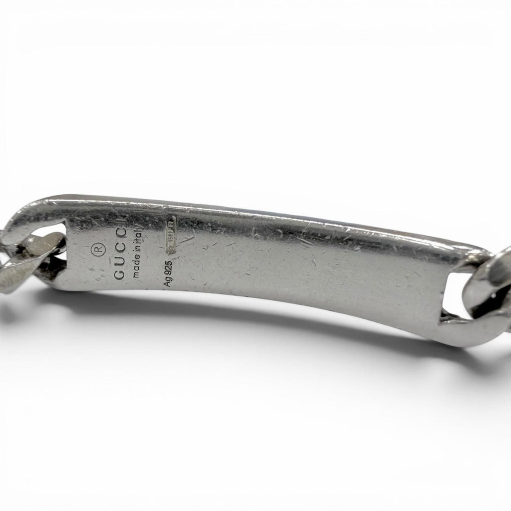 Gucci Diamante Web Stripe Chain Bracelet Silver 18 — view 5