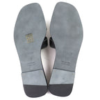 Hermes Oran Box Calf Leather Motif Flat Sandals Mules Black 38.5 Box — view 8