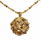 Saint Laurent Yves Vintage Ball Necklace Pendant Gold
