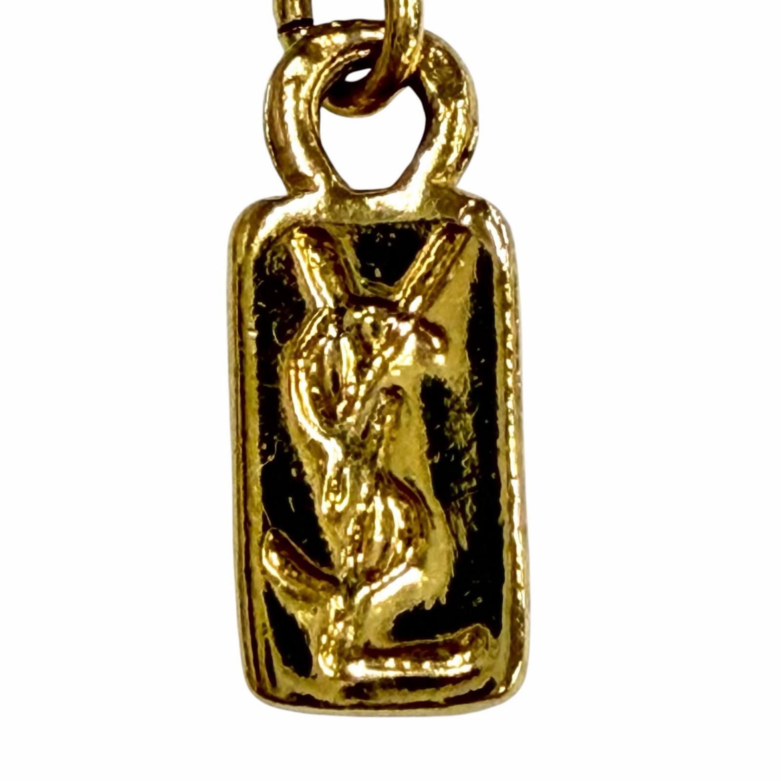 Saint Laurent Yves Vintage Ball Necklace Pendant Gold — view 6