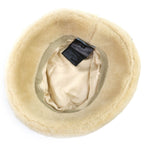 Prada Triangle Logo Plate Sheepskin Dyed Fur Bucket Hat Beige Gold S Recommended — view 5