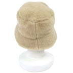 Prada Triangle Logo Plate Sheepskin Dyed Fur Bucket Hat Beige Gold S Recommended — view 4