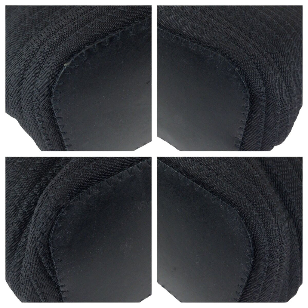 Gucci Vintage Bamboo Black Silver Nylon Tote — view 3