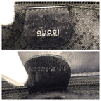 Gucci Vintage Bamboo Black Silver Nylon Tote — view 4
