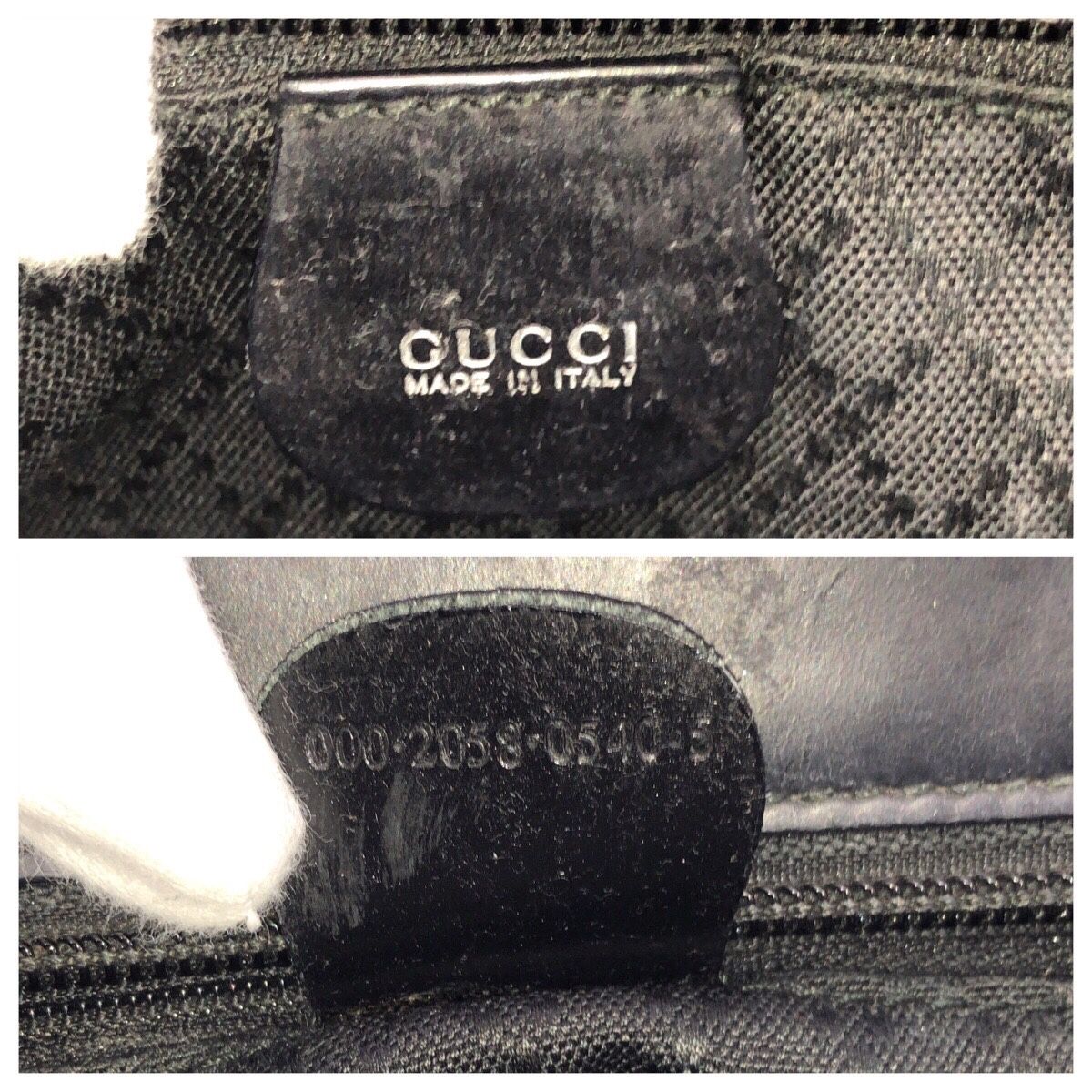 Gucci Vintage Bamboo Black Silver Nylon Tote — view 4