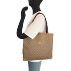 Gucci Vintage Sherry Line Micro GG Beige Green Supreme Canvas Tote Shoulder Bag — view 7