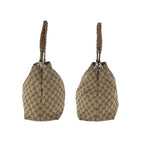 Gucci Bamboo Beige Brown Silver GG Canvas Leather Tote Shoulder Bag — view 8