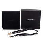 Chanel Heart Locket Turnlock Motif Necklace Gold Black Plated Leather — view 6