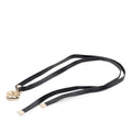 Chanel Heart Locket Turnlock Motif Necklace Gold Black Plated Leather
