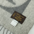 Louis Vuitton Scarf Echarpe Calf Gray Wool 75% Angora 25% Fringe — view 5