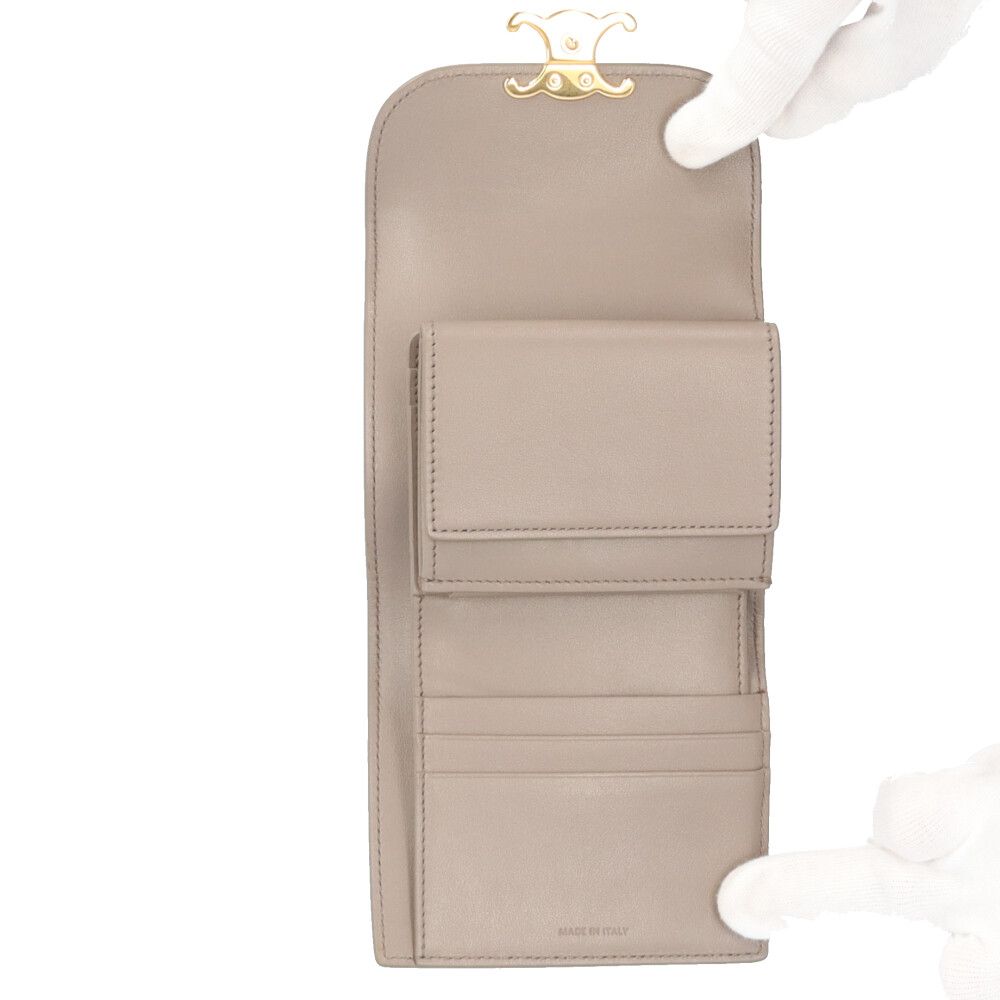 Celine Small Flap Wallet Triomphe Trifold Leather — view 6