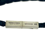 Bottega Veneta Intrecciato Leather 925 Sterling Silver Bracelet Navy — view 3