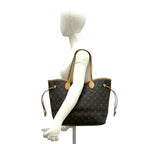 Louis Vuitton Neverfull PM Monogram Logo Pattern Leather Tote Brown — view 2