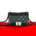 Chanel CC Logo Calf Leather Mini Shoulder Bag Black