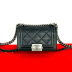 Chanel CC Logo Calf Leather Mini Shoulder Bag Black