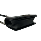 Chanel CC Logo Calf Leather Mini Shoulder Bag Black — view 7