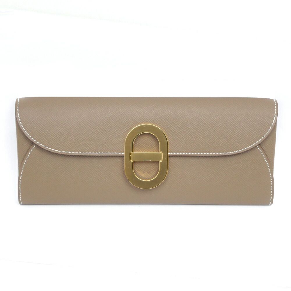 Hermes Chaine D'ancre to Go Epsom Etoupe Gold Wallet — view 2