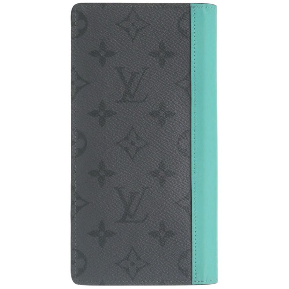 Louis Vuitton Portefeuille Brazza NM Monogram Eclipse IC Turquoise Gray Wallet