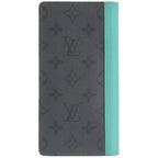 Louis Vuitton Portefeuille Brazza NM Monogram Eclipse IC Turquoise Gray Wallet