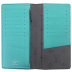 Louis Vuitton Portefeuille Brazza NM Monogram Eclipse IC Turquoise Gray Wallet — view 5