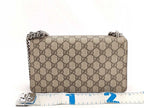 Gucci Shoulder Bag Dionysus Beige Red GG Supreme Canvas Chain Silver — view 2